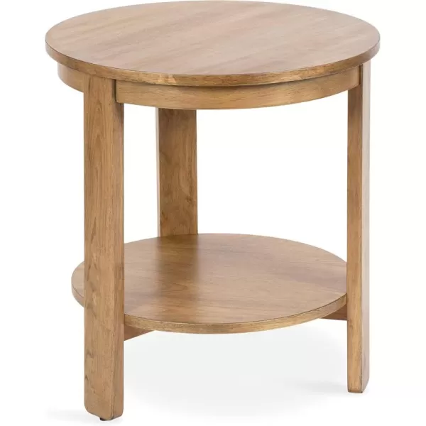 imageKate and Laurel Foxford Tiered Round Side Table 22 x 22 x 24 Natural Brown Transitional TwoTier Circle Nightstand Table with Storage and Resilient Wood Construction for Bedroom DecorNatural