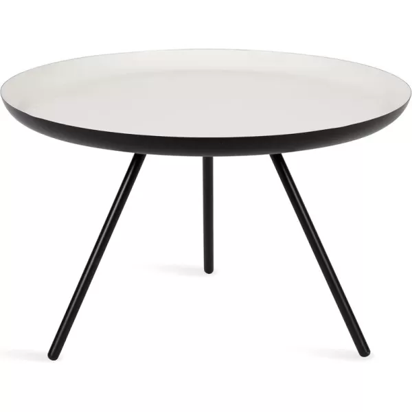 imageKate and Laurel Laranya Round Metal Coffee Table 25quot Diameter GoldWhiteBlackWhite