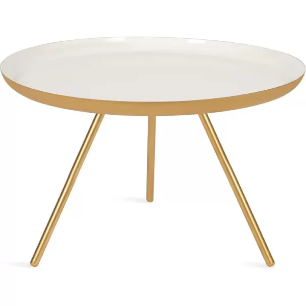 imageKate and Laurel Laranya Round Metal Coffee Table 25quot Diameter GoldWhiteGoldWhite