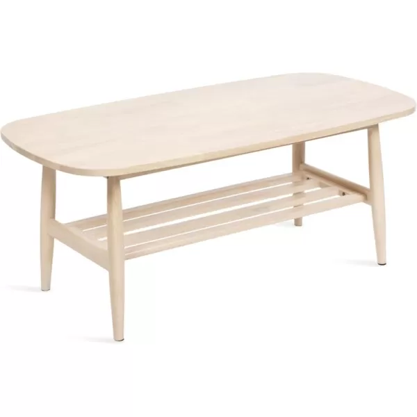 imageKate and Laurel Niles Transitional Tiered Rectangle Coffee Table with Storage for Living Room Decor 44x22x18 Natural
