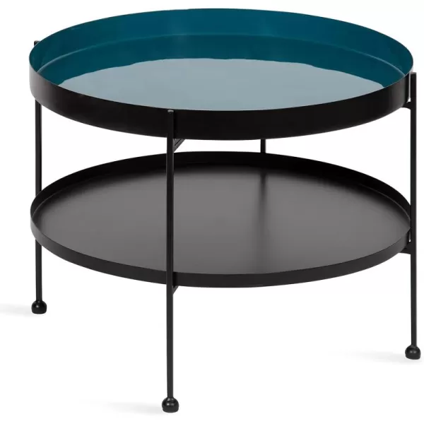 imageKate and Laurel Nira Metal Coffee Table 26quot Diameter BlackTealBlack