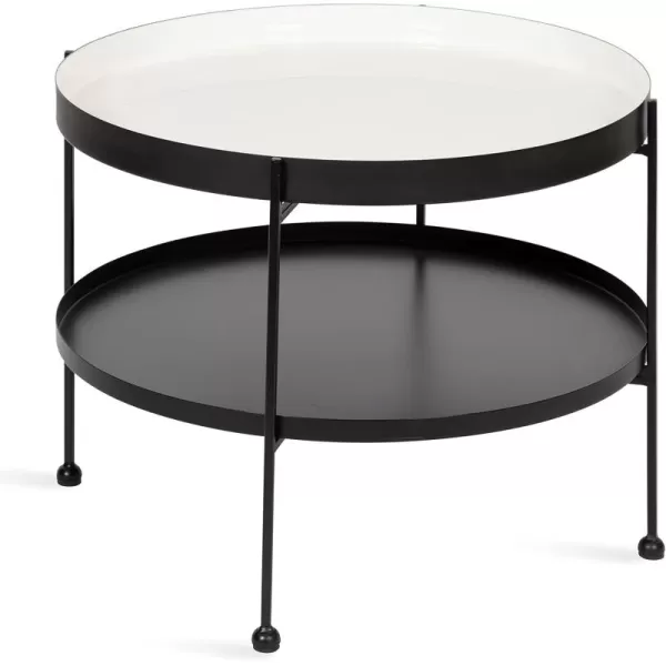 imageKate and Laurel Nira Metal Coffee Table 26quot Diameter BlackWhiteBlack