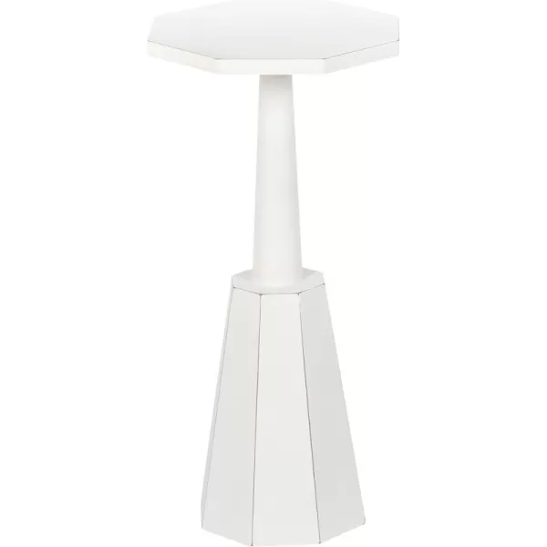 imageKate and Laurel Octavia Modern Farmhouse Accent Drink Table with Distressed White Finish and Sturdy Octagon Base for Lovely Coastal Home Decor 11x11x24