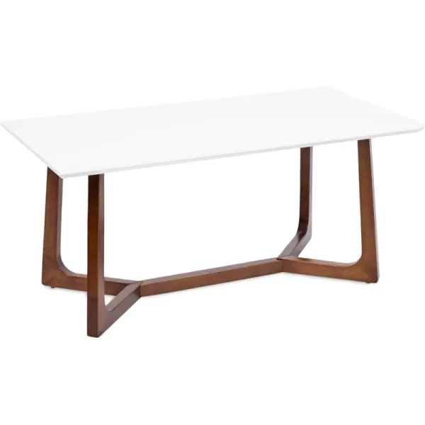 imageKate and Laurel Olivant MidCentury Modern Rectangle Living Room Coffee Table for Geometric Home Decor 44x22x20 WhiteWalnut Brown