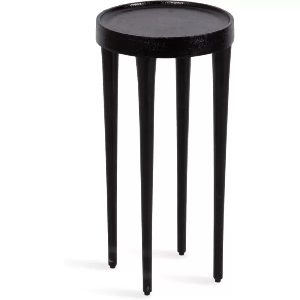 imageKate and Laurel Rava Modern Round Metal Drink Table with Sandcast Aluminum Construction for Indoor Plant Stand 10x10x21 BlackBlack