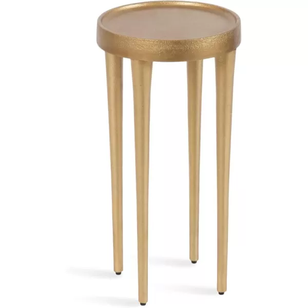 imageKate and Laurel Rava Modern Round Metal Drink Table with Sandcast Aluminum Construction for Indoor Plant Stand 10x10x21 BlackGold