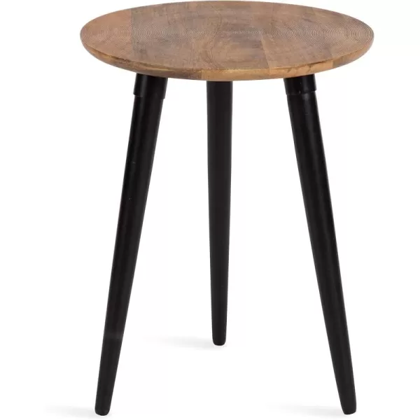 imageKate and Laurel Rumsen Round Side Table 16 x 16 x 21 White and Walnut Brown Modern Tripod End Table with Genuine Marble TabletopNaturalBlack