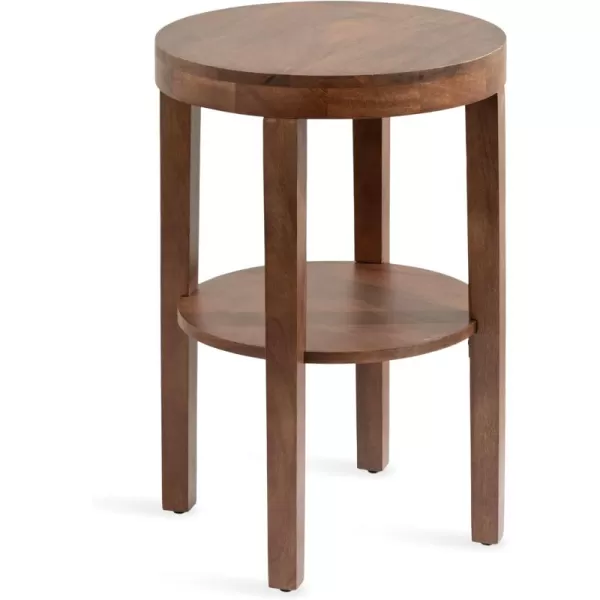 imageKate and Laurel Talcott Modern Transitional TwoTier Round Side Use as Living Room Accent Table or Bedroom Nightstand 16x16x24 Walnut Brown