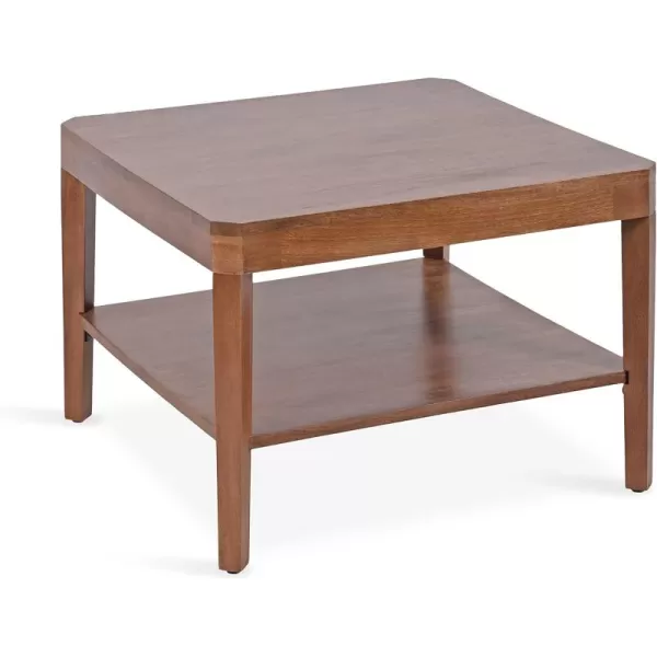 imageKate and Laurel Talcott Transitional Tiered Square Coffee Table for Living Room Decor 26x26x18 NaturalWalnut Brown