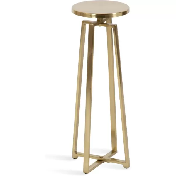 imageKate and Laurel Zia Modern Decorative Metal Drink Use as Plant Stand or Round Pedestal Table 9x9x23 GraySilverGold