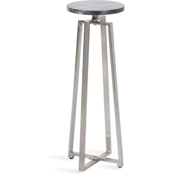 imageKate and Laurel Zia Modern Decorative Metal Drink Use as Plant Stand or Round Pedestal Table 9x9x23 GraySilverGraySilver