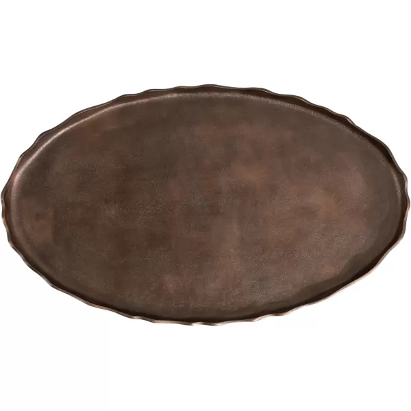 imageKate and Laurel Alessia Transitional Oval Coffee Table 34 x 20 x 15 Bronze Metal Living Room Table for Storage and Display with Antique Deckled Edge DetailingBronze