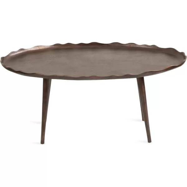 imageKate and Laurel Alessia Transitional Oval Coffee Table 34 x 20 x 15 Bronze Metal Living Room Table for Storage and Display with Antique Deckled Edge DetailingBronze