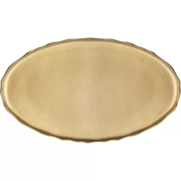 imageKate and Laurel Alessia Transitional Oval Coffee Table 34 x 20 x 15 Bronze Metal Living Room Table for Storage and Display with Antique Deckled Edge DetailingGold