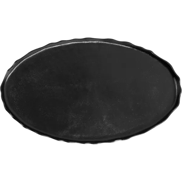 imageKate and Laurel Alessia Transitional Oval Coffee Table 34 x 20 x 15 Bronze Metal Living Room Table for Storage and Display with Antique Deckled Edge DetailingBlack