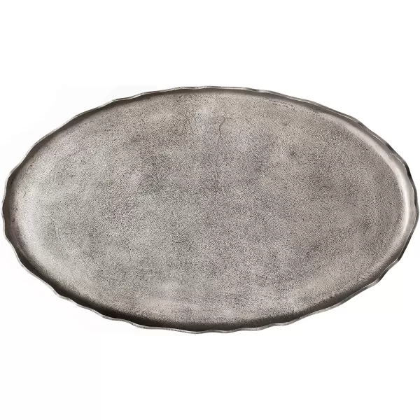 imageKate and Laurel Alessia Transitional Oval Coffee Table 34 x 20 x 15 Bronze Metal Living Room Table for Storage and Display with Antique Deckled Edge DetailingSilver