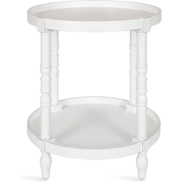 imageKate and Laurel Bellport Coastal Round Wood Side Table 20 x 20 x 24 White Chic End Table Accent for Storage and Display