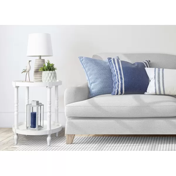 imageKate and Laurel Bellport Coastal Round Wood Side Table 20 x 20 x 24 White Chic End Table Accent for Storage and Display