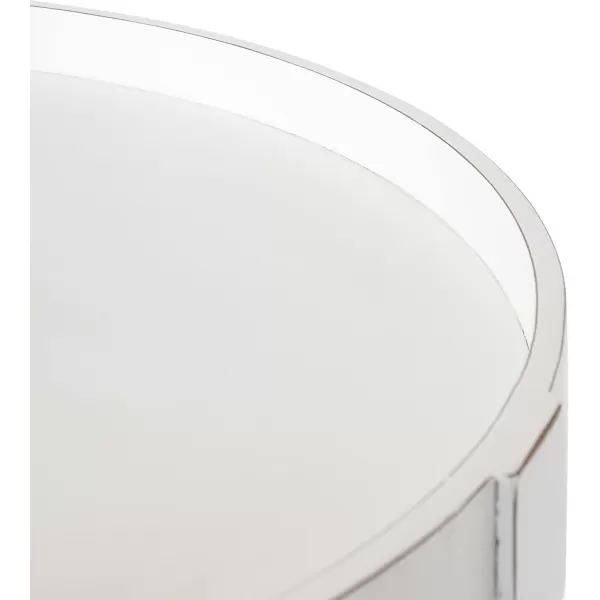 imageKate and Laurel Bellport Coastal Round Wood Side Table 20 x 20 x 24 White Chic End Table Accent for Storage and Display
