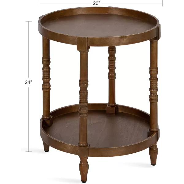 imageKate and Laurel Bellport Farmhouse Side Table 20 x 20 x 24 Rustic Brown Sophisticated Rustic End Table for Storage and Display