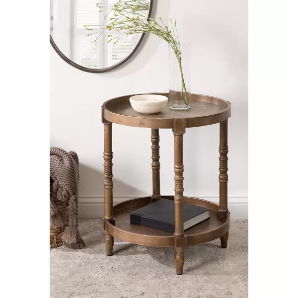 imageKate and Laurel Bellport Farmhouse Side Table 20 x 20 x 24 Rustic Brown Sophisticated Rustic End Table for Storage and Display