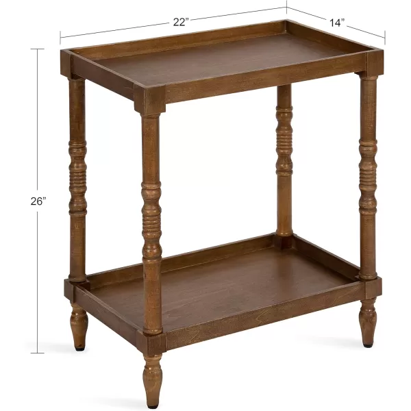 imageKate and Laurel Bellport Farmhouse Side Table 22 x 14 x 26 Rustic Brown Decorative Rectangular End Table for Storage and DisplayRustic Brown