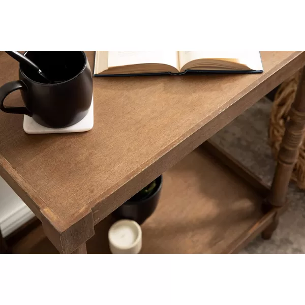 imageKate and Laurel Bellport Farmhouse Side Table 22 x 14 x 26 Rustic Brown Decorative Rectangular End Table for Storage and DisplayRustic Brown