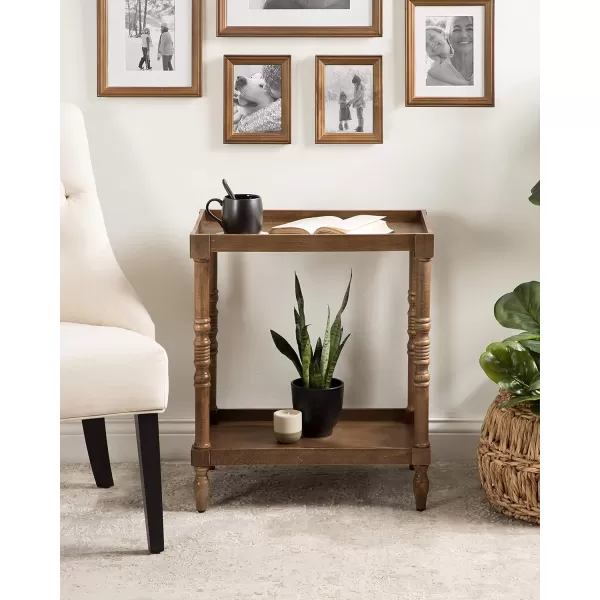 imageKate and Laurel Bellport Farmhouse Side Table 22 x 14 x 26 Rustic Brown Decorative Rectangular End Table for Storage and DisplayRustic Brown