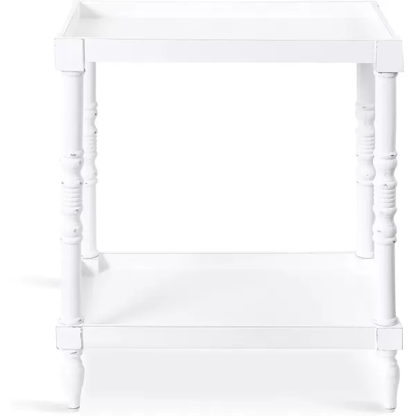 imageKate and Laurel Bellport Farmhouse Side Table 22 x 14 x 26 Rustic Brown Decorative Rectangular End Table for Storage and DisplayWhite