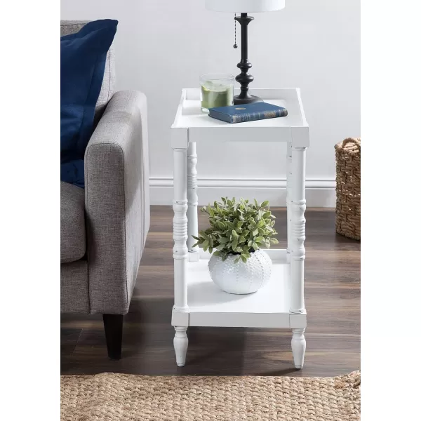 imageKate and Laurel Bellport Farmhouse Side Table 22 x 14 x 26 Rustic Brown Decorative Rectangular End Table for Storage and DisplayWhite