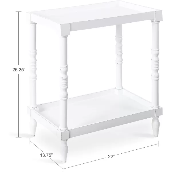 imageKate and Laurel Bellport Farmhouse Side Table 22 x 14 x 26 Rustic Brown Decorative Rectangular End Table for Storage and DisplayWhite