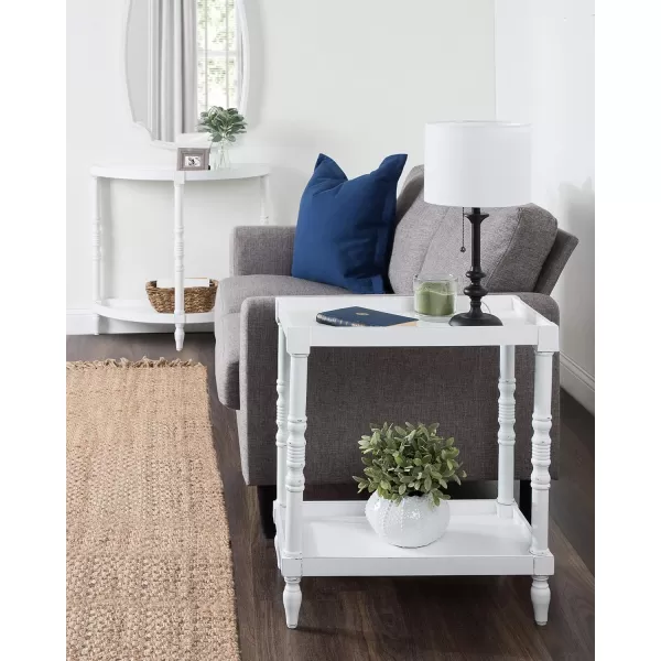 imageKate and Laurel Bellport Farmhouse Side Table 22 x 14 x 26 Rustic Brown Decorative Rectangular End Table for Storage and DisplayWhite