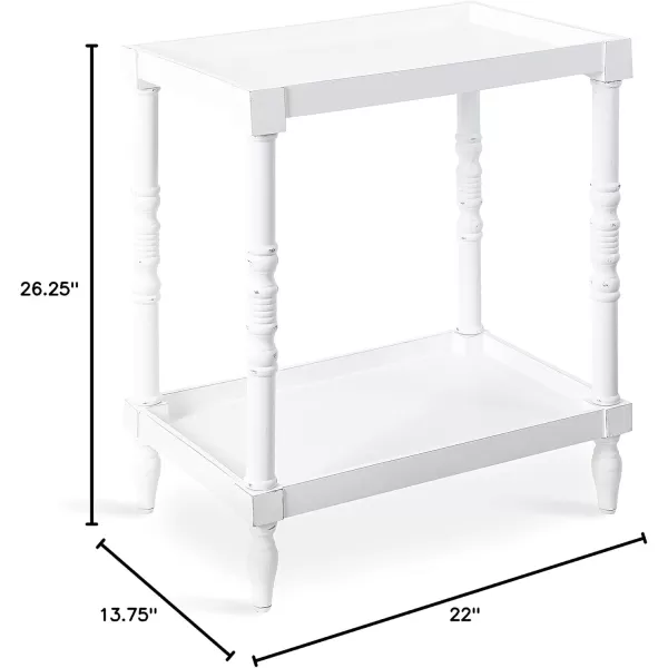 imageKate and Laurel Bellport Farmhouse Side Table 22 x 14 x 26 Rustic Brown Decorative Rectangular End Table for Storage and DisplayWhite