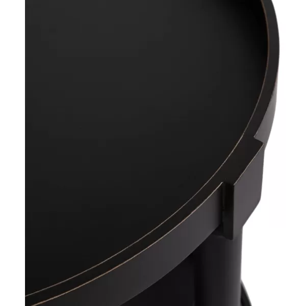 imageKate and Laurel Bellport Traditional Tiered Round Wooden Side Living Room Table Decor 20x20x25 BlackBlack