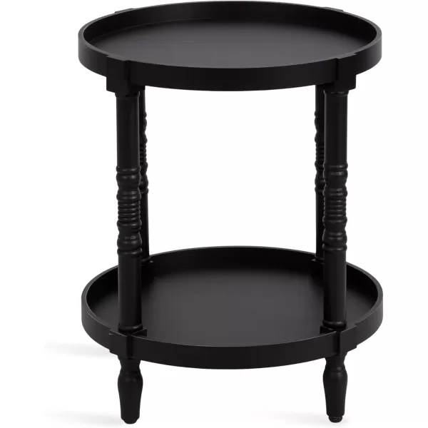 imageKate and Laurel Bellport Traditional Tiered Round Wooden Side Living Room Table Decor 20x20x25 BlackBlack