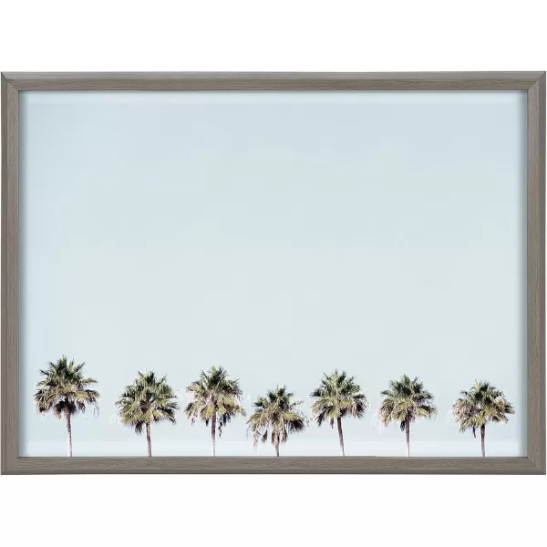 imageKate and Laurel Blake 7 Palms Framed Printed DryErase Glass Wall Art by Simon Te of Tai Prints 18x24 Gray Chic Glass Art Display