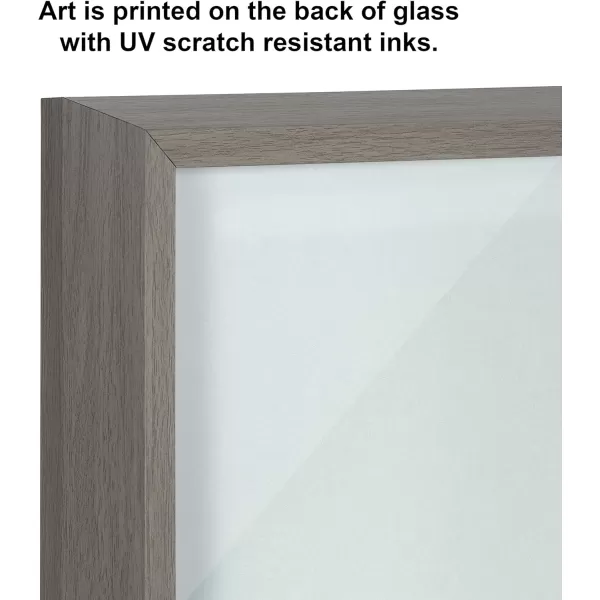 imageKate and Laurel Blake 7 Palms Framed Printed DryErase Glass Wall Art by Simon Te of Tai Prints 18x24 Gray Chic Glass Art Display