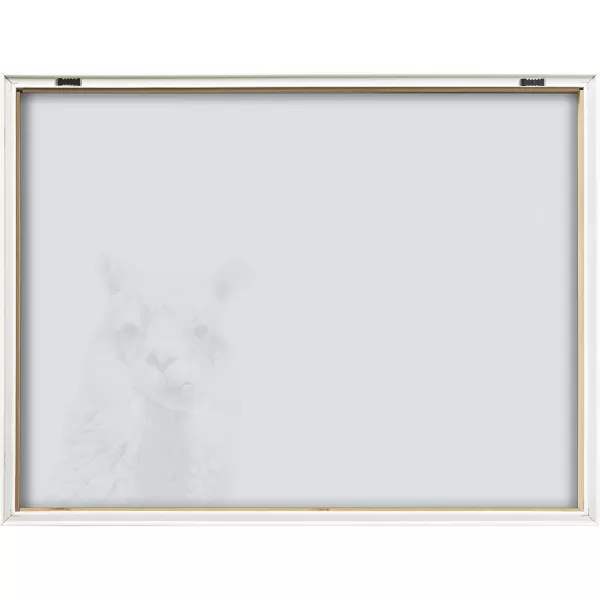 imageKate and Laurel Blake Alpaca Portrait Horizontal Framed Printed Glass Wall Art and Dry Erase by Simon Te of Tai Prints 18x24 Natural