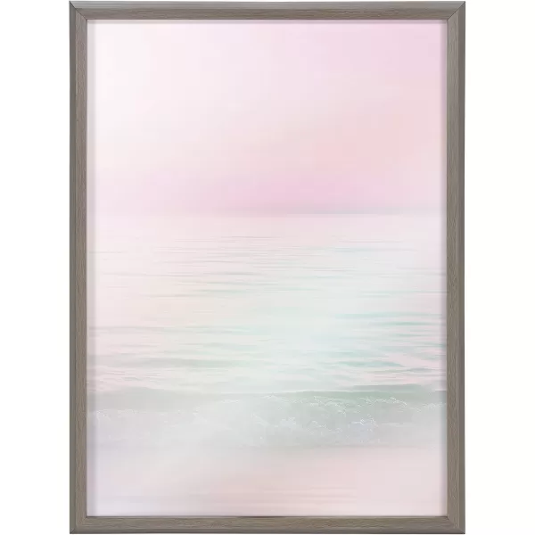 imageKate and Laurel Blake Dreamy Pastel Seascape Framed Printed DryErase Glass Wall Art by Dominique Vari 18x24 Gray Functional Coast Art for Wall