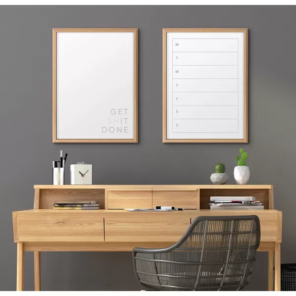 imageKate and Laurel Blake Get It Done Framed Printed Printed DryErase Glass Wall Art by The Creative Bunch Studio 18x24 Natural Inspirational Art for Wall