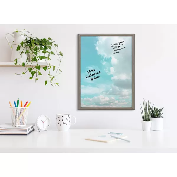 imageKate and Laurel Blake Head in The Clouds Framed Printed DryErase Glass Wall Art by Dominique Vari 18x24 Gray SkyThemed Art for Wall