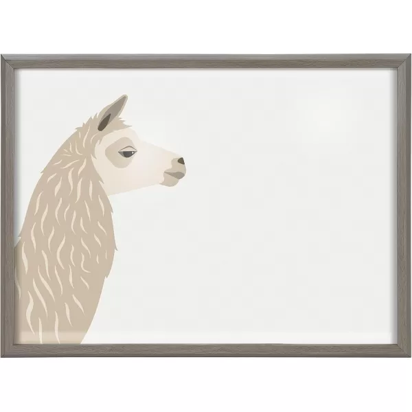 imageKate and Laurel Blake Llama Larry Framed Printed Glass Dry Erase Wall Art by Rocket Jack 18x24 Gray Contemporary Printed Glass Wall Decor