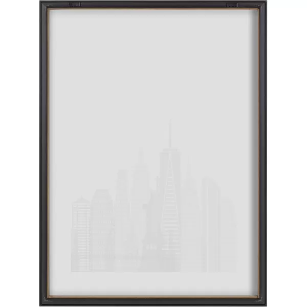 imageKate and Laurel Blake New York Cityscape Framed Printed Glass Wall and Dry Erase Art by Jake Goossen 18x24 Gray Decorative Landscape Functional Art for Wall