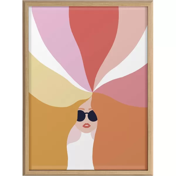 imageKate and Laurel Blake Rainbow Girl Framed Printed Glass Wall Art by Dominique Vari 18x24 Natural Chic Glass Art Display