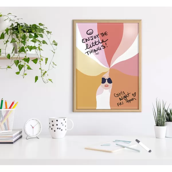 imageKate and Laurel Blake Rainbow Girl Framed Printed Glass Wall Art by Dominique Vari 18x24 Natural Chic Glass Art Display