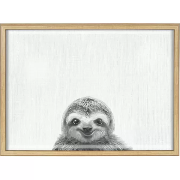 imageKate and Laurel Blake Sloth Framed Printed Glass Wall Art by Simon Te of Tai Prints 18x24 Natural Chic Dry Erase Glass Wall Decor