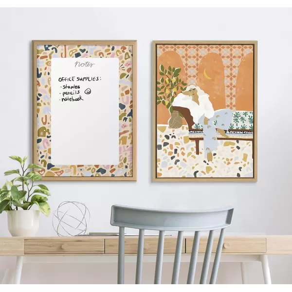 imageKate and Laurel Blake Terrazo Notes Framed Printed Glass Wall Art by Alja Horvat 18x24 Natural Modern Wall Organizer