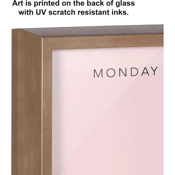 imageKate and Laurel Blake This Week Framed Pink Printed Glass Dry Erase Wall Art by The Creative Bunch Studio 18x24 Gold Weekly Calendar Printed Glass Wall Organizer