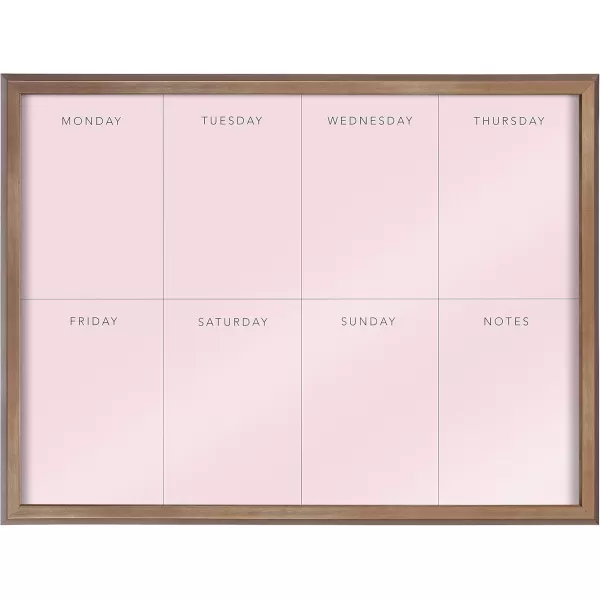 imageKate and Laurel Blake This Week Framed Pink Printed Glass Dry Erase Wall Art by The Creative Bunch Studio 18x24 Gold Weekly Calendar Printed Glass Wall Organizer