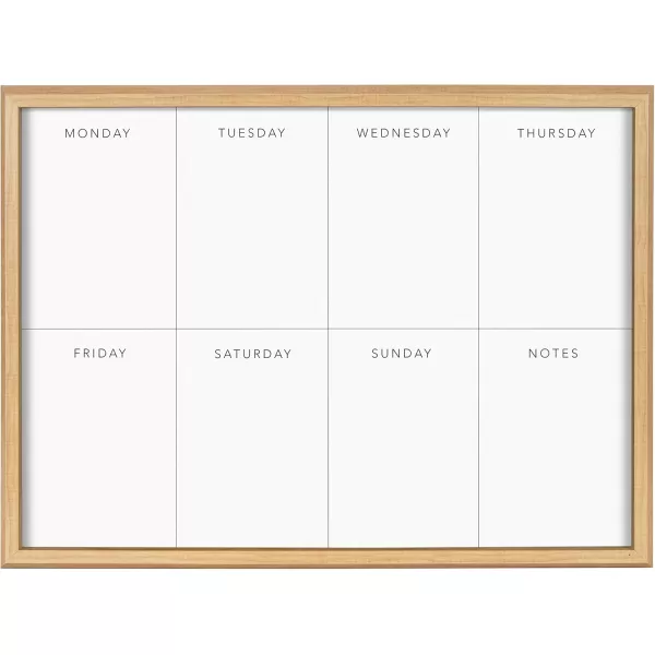 imageKate and Laurel Blake This Week Framed Printed DryErase Glass Wall Art by The Creative Bunch Studio 18x24 Natural Decorative White Board Organizer for Wall